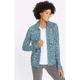 Classic Basics Strickjacke in Türkis-Himmelblau-Meliert 56