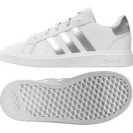 adidas Grand Court Lifestyle Tennis Lace-Up Kids Cloud White / Matte Silver / Matte Silver 35