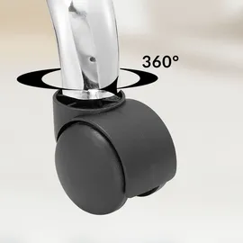 CASARIA Rollhocker mit Rückenlehne weiß
