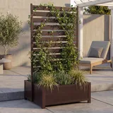 MCW Aluminium Beet mit Rankgitter 158 x 90 x 75 cm Dunkelbraun