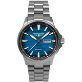 Bauhaus Herrenuhr Aviation Iron Annie Automatik Titan/Blau