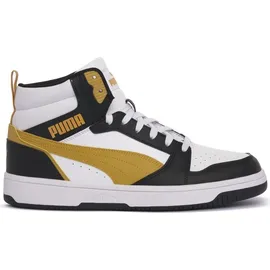 Puma Unisex Rebound V6 Sneaker, White-Archive Gold Black, 42 EU