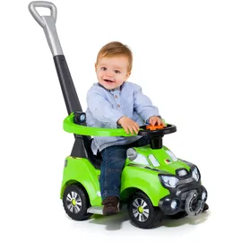 MOLTO 3-in-1 Rutscherauto Baby grün mit Schiebestange, Lauflernhilfe mit Sound