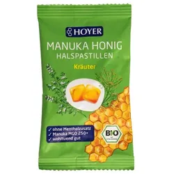 Hoyer Manukahonig Halspastillen Kräuter bio