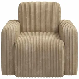 vidaXL Sessel Taupe Cord 72 x 71 x 70 cm Taupe mit Rollen