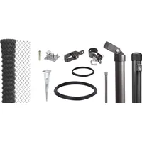 GAH Alberts Alberts Maschendrahtzaun Komplettset mit Bodenhülsen, anthrazit-metallic, 0,8 m hoch, 60 m lang