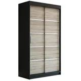 A&J MöbelLand Schiebetürenschrank PARIS 120 x 215 x 59,5 cm Schwarz