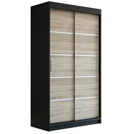A&J MöbelLand Schiebetürenschrank PARIS 120 x 215 x 59,5 cm Schwarz