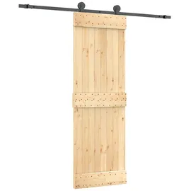 vidaXL Schiebetür rechts 70 x 210 cm Natürlich/Schwarz