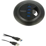 DeLock 62868 USB-Hub 4 Port USB-A USB 3.1 Gen1 5 GBit/s Schwarz 62868