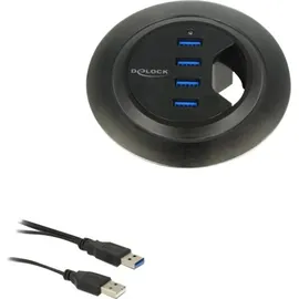 DeLock 62868 USB-Hub 4 Port USB-A USB 3.1 Gen1 5 GBit/s Schwarz 62868