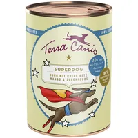 Terra Canis Superdog 400 Gramm Hundenassfutter Sparpaket 12 x 400 Gramm Huhn mit roter Beete, Mango & Superfoods