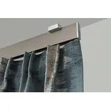 GARESA Gardinenstange GARESA "FLAT", silber (vernickelt, chromfarben), L:110cm, Aluminium, Gardinenstangen, Rechteckprofil, perfekter Lauf, modern, verlängerbar, mit Endkappe