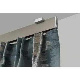 GARESA Gardinenstange GARESA "FLAT", silber (vernickelt, chromfarben), L:110cm, Aluminium, Gardinenstangen, Rechteckprofil, perfekter Lauf, modern, verlängerbar, mit Endkappe