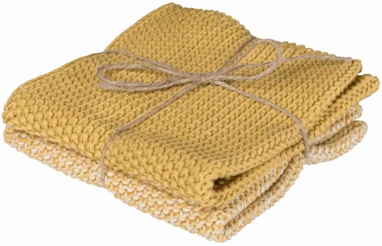 Pichler 2er Pack Baumwoll Spültücher Lola 2x 27x27 cm | curry - gelb