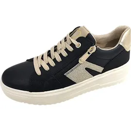 Marco Tozzi Damen Sneaker flach mit Reißverschluss Freizeit, Schwarz 39 EU