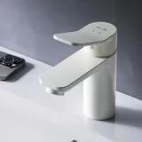 AM.PM Wasserhahn Bad Weiss Waschtischarmatur Bad Armatur Mischbatterie Waschbeckenarmatur Einhebelmischer Badezimmer