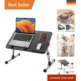 Schwarzer Laptop-Betttisch - 5 Höhen, klappbar und tragbar, ideal für Homeoffice