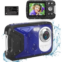 Heegomn wasserdichte Digitalkamera für Kinder, 16 MP Full HD 1080P, 8-facher Digitalzoom, Unterwasserkamera für Jugendliche/Anfänger (Blau)