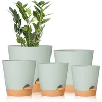 Pflanztöpfe selbstbewässernd 17.8/16.5/15.2/13.9/12.7cm Kunststoff