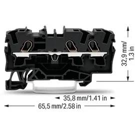 WAGO 2004-1305 Durchgangsklemme 6.20mm Zugfeder Schwarz