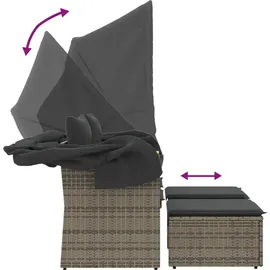vidaXL Gartensofa 2-Sitzer Loungesofa grau