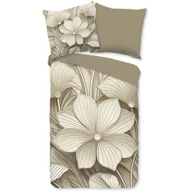 Muller Textil Artdeco Blumen Beige 135 x 200 cm + 2 x 80 x 80 cm