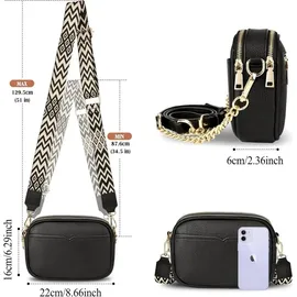 TEUEN Damen-Umhängetasche PU Leder Crossbody Bag Elegante Schultertasche