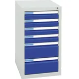 Stumpf Schubladenschrank Serie ESTA, 6 Schubladen enzianblau (4x100, 2x200mm)