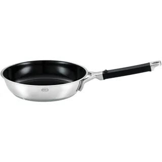 Rösle Bratpfanne SILENCE PRO Ø 28 cm, Antihaft & Robust - Hitzebeständig bis 260 °C, Keramikversiegelung, Edelstahl 18/10, Silberfarben/Schwarz, 51 x 29,5 x 9,5 cm