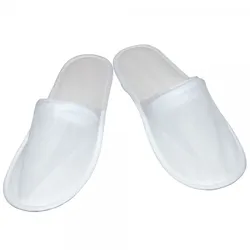HYGONORM 10 Paar Slipper "Eco" Weiß 28,5 cm lang  geschlossen leichte Qualität Hotelslipper Einwegslipper Einweghausschuhe Gästehausschuhe Hausschuhe