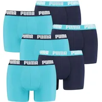 Puma 6 er Pack Boxer Boxershorts Men Herren Unterhose Pant Unterwäsche, Farbe:796 - Aqua/Blue, Bekleidungsgröße:M - M