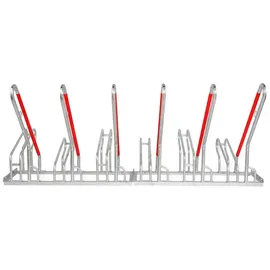 schulte-regalwelt Fahrradständer R5002 Bodenmontage 210 cm Silber