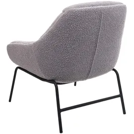 Mendler Lounge-Sessel HWC-J77 Bouclé 0 x 0 x 0 cm Hellgrau mit Kissen/Rollen