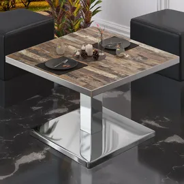 GGM Möbel Bistro Loungetisch 60 x 60 x 41 cm Vintage Old/Edelstahl