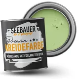 SEEBAUER diy Kreidefarbe für Möbel Hellgrün 750ml für Innen (No. 735 Spring Feeling) Möbelfarbe ohne Schleifen - Holzfarbe extra matt - Holzlack, Möbellack hohe Deckkraft