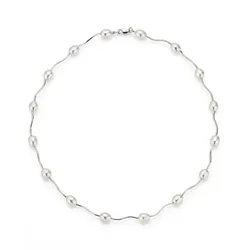 Perlenkette FIRETTI "Schmuck Geschenk Halsschmuck Halskette Halsreif Collier Perle", bunt (silberfarben, weiß), Halsketten, Damen, Silber 925 (Sterlingsilber)-Perlen, L: 43cm, Silber 925 (Sterlingsilber), Perlen, Made in Germany - mit Süßwasserzuchtperle