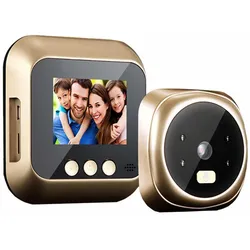 Türklingel, Türspion, Kamera, Türspion, Türkamera, Türklingel mit kabellosem Monitor, Live-Ansicht gold