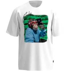 T-Shirt TRIGEMA "TRIGEMA T-Shirt trigema Affe Charly Podcast", Kinder, Gr. 140, weiß, 100% Baumwolle, Basic, Halbarm, Shirts
