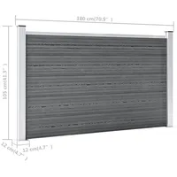vidaXL Gartenzaun WPC 353x106 cm Grau