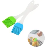 2 Stück Silikon Backpinsel, Küche Pastry Brush, Grillbürste Pinsel, Basting Gebäckbürste, BBQ Pinsel für Grillen, Gebäck, Rühren, Backen, Kochen