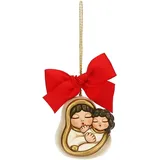 Thun - Weihnachtsschmuck, Maria mit Jesuskind aus Keramik, handverziert, Weihnachtsversion 2022-6 x 4,6 x 6 cm h