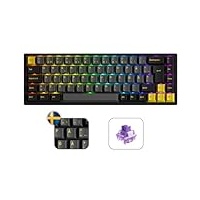 Akko Schwarz Gold 3068B Plus RGB Mechanische Gaming Tastatur, ISO DE/Nordic Layout, 3 Modes Tragbare Kabellos Tastatur mit Taktile Switch, 5 Pin Hot Swap, Cherry PBT Keycap, 100% Anti-Ghosting