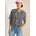 Bluse mit Split Neck und Leo-Muster L