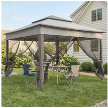 Outsunny Faltpavillon 3,25 x 3,25 m inkl. 4 Seitenteile Hellgrau