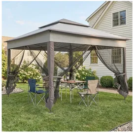 Outsunny Faltpavillon 3,25 x 3,25 m inkl. 4 Seitenteile Hellgrau