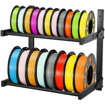Vevor Filament Lagerregal mit 2 Ebenen zur Wandmontage, 445 x 290 x 425 mm, Filamentspulenhalter auf Rädern, 3D-Druckerzubehör Organizer für 3D-Druckstudio, Büro, Werkstatt, Schwarz