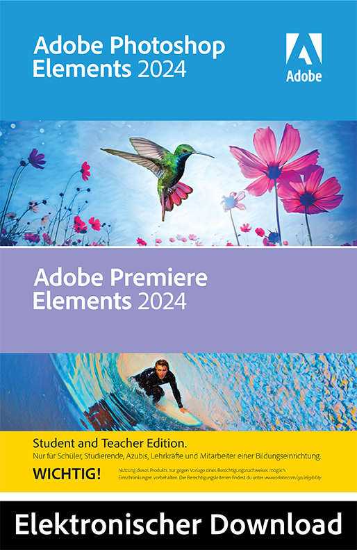 Adobe Photoshop & Premiere Elements 2024 Student and Teacher Edition  Mac Download Code für iOS & Mac OS