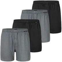 SCHIESSER Boxershorts 4er Pack Schwarz / Grau 4XL