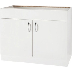 Spülenschrank WIHO KÜCHEN „Flexi“ Schränke Gr. B/H/T: 100 cm x 82 cm x 57 cm, front: weiß glanz, korpus: Spülenschränke Breite 100 cm